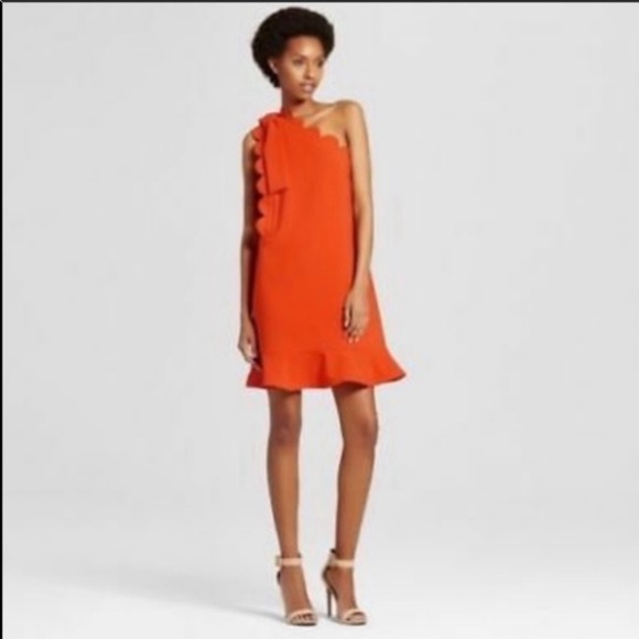 Victoria Beckham one shoulder scallop trim dress S - Picture 2 of 12
